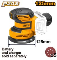 Ingco CROSLI2001 - Slefuitor Rotativ 20V 125mm Fara Acumulator - 1