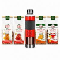 Starter Kit Ice Tea – sticlă cu infuzor + 4 ceaiuri pentru infuzare la rece - 1