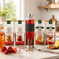 Starter Kit Ice Tea – sticlă cu infuzor + 4 ceaiuri pentru infuzare la rece - 2