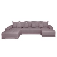 Coltar MARIBO U extensibil, cu arcuri si lada depozitare, colt stanga, gri maroniu, 350x203x90 cm - 1