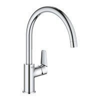 Baterie de bucatarie Grohe BauEdge 31367001, pipa inalta pivotanta 360°, crom - 1