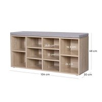 Pantofar, Vasagle, Natural-Gri, 104x30x48 cm - 3