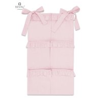 Organizator pentru patut MimiNu din bumbac cu 6 compartimente Royal powder pink - 1