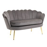 Canapea HOMCOM din catifea pentru 2 persoane, 130x63x73cm, maro | Aosom Romania - 1