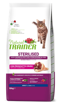 Hrana Uscata Pisici Sterilizate, Natural Trainer, Prosciutto Crudo, 10 kg - 1