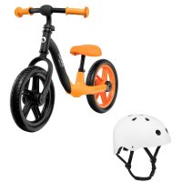 Bicicleta fara pedale Lionelo Alex cu Casca Reglabila, Portocalie, Usoara si Sigura pentru Copii - 1
