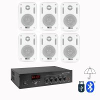 Sistem de sunet ambiental cu 6 boxe, amplificator Bluetooth, USB si FM - 1