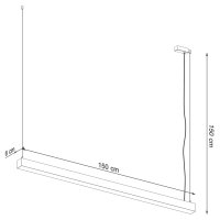 Lustra LED Pinne Alb 3000K 150x6x150 cm - Sollux Lighting - 8