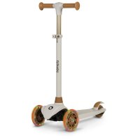 Trotineta Lionelo Jessy pentru copii, ultrapliabila, design ergonomic, cu lumini LED, 50 kg, 56 x 26 x 67-82 cm, 3 ani+, maro - 1