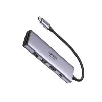 Adaptor multifunctional UGREEN USB C CM511, 2 x USB-A 3.0, 1 x USB-C PD 100W, 1 x HDMI, 1 x SD, 1 x TF, Gri - 1