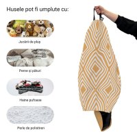 Husa fotoliu Puf Bean Bag tip Para L fara umplutura diamond orange - 1
