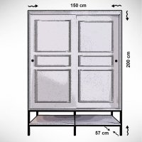 Dulap MartinSurgulu150 Alb-Negru-Gold cu Usi Glisante - 3