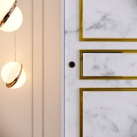 Dulap MartinSurgulu150 Alb-Negru-Gold cu Usi Glisante - 6