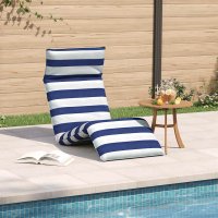 Sezlong pliabil albastru si alb, 175x54x8,5 cm din tesatura Oxford - 3