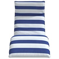 Sezlong pliabil albastru si alb, 175x54x8,5 cm din tesatura Oxford - 4