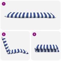 Sezlong pliabil albastru si alb, 175x54x8,5 cm din tesatura Oxford - 7