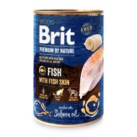 BRIT Premium by Nature, XS-XL, Pește și Piele de Pește, conservă hrană umedă fără cereale câini, (în suc propriu), 800g - 2