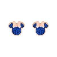 Cercei Disney Minnie Mouse - Otel Medical Inoxidabil Rose si Cristale Albastre - 1
