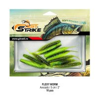 Worm Fast Strike Flexy Worm 5cm, 10buc/plic, Avocado - 2