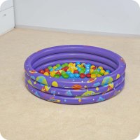 Piscina gonflabila pentru copii Bestway 102 x 25 cm cu 50 bile si 4 jucarii gonflabile incluse Mov - 4