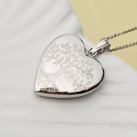 Medalion in forma de inima cu fotografii - Eternal Love Tree - Argint 925 - 1