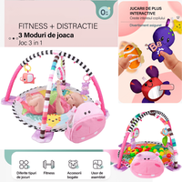 Centru de Activitati Multifunctional VisionHub® pentru Bebei, 3 in 1 cu Bile Colorate si Jucarii Interactiv - 6