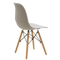 Scaun Julita plastic gri - picior culoare lemn natural 46x50x82cm - 2