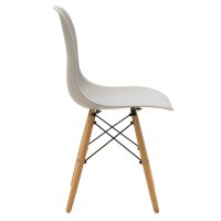 Scaun Julita plastic gri - picior culoare lemn natural 46x50x82cm - 3
