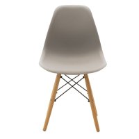 Scaun Julita plastic gri - picior culoare lemn natural 46x50x82cm - 4