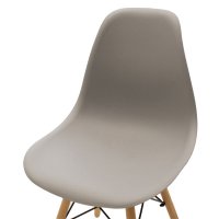 Scaun Julita plastic gri - picior culoare lemn natural 46x50x82cm - 5