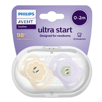 Suzete Ultra Start, 0-2 luni, SCF075/13, Eyes, 2 bucati, Philips Avent - 1