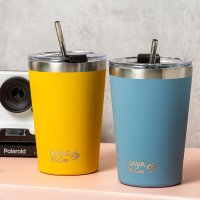 Cana termoizolanta cu pai Nava 450 ml galben - 4