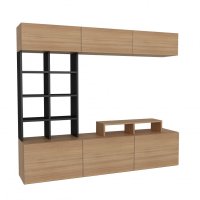 Ansamblu Comoda TV Sasa Teak-Negru - 3