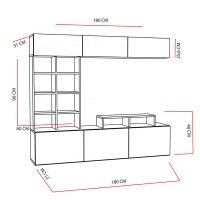 Ansamblu Comoda TV Sasa Teak-Negru - 7
