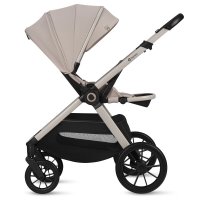 Carucior 3 in 1 Lionelo Layla Bej pana la 22 kg, reversibil, cadru aluminiu, landou intarit si salteluta din spuma AirDots si scoica auto testata ADAC - 3