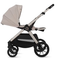 Carucior 3 in 1 Lionelo Layla Bej pana la 22 kg, reversibil, cadru aluminiu, landou intarit si salteluta din spuma AirDots si scoica auto testata ADAC - 4