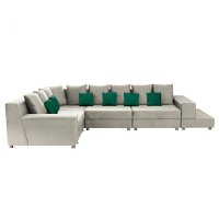 Coltar BIANCA modular, crem + verde, 250x390x80 cm - 1