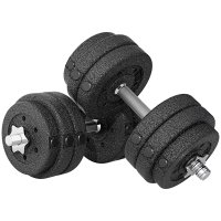 Set Gantere HOMCOM 30 kg cu 12 Discuri si 2 Gantere de 2 kg, Negru - 1