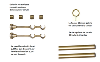 Galerie metalica Luna Clasica, Dubla, Antique Brass,19mm x 1.6m, Calitate Superioara - 3
