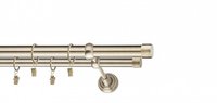 Galerie metalica Luna Clasica, Dubla, Antique Brass,19mm x 1.6m, Calitate Superioara - 1