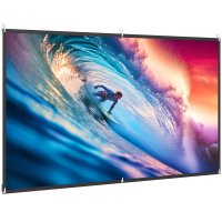 HOMCOM ecran de proiectie 100 inch, format 16:9, compatibil 4K/8K, reglare manuala, lavabil, unghi de vizualizare 160°, alb - 1