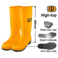 Cizme de Protectie Galbene cu Varf Metalic si Talpa Antiderapanta INGCO SSH092S1P.42 - 2