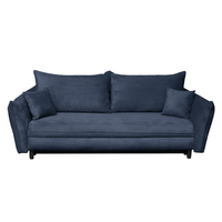 Canapea CAMILLE extensibila, 3 locuri, cu arcuri si lada depozitare, albastru, 238x115x95 cm - 1