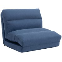 HOMCOM Fotoliu de podea convertibil in pat, reglabil 90°-180°, albastru inchis, 70 x 72 x 56 cm | Aosom Romania - 1