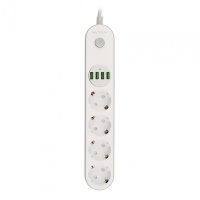 Prelungitor Serioux SRXP-PS44W cu 4 prize Schuko si 4 porturi USB - 1