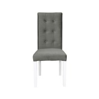 Scaun living TEO LUX, picioare lemn alb, stofa gri deschis, 46x60x98 cm - 1