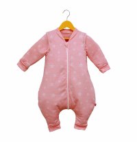 Sac de dormit KidsDecor cu picioruse si maneci 2 tog Stars in your eyes Pink 100 cm - 4