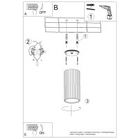 Lustra LED Ivar Negru 3000K 6.4x6.4x12 cm - 3