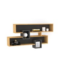 Raft suspendat KAREN, stejar safir + antracit, 120x22x72,2 cm - 1