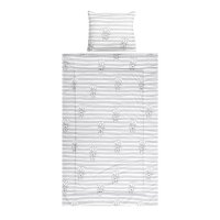 Set lenjerie pat 3 piese bumbac ranforce Cosy Striped Grey - 1